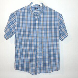 Izod Classic-Fit Button-Down Men's Shirt Size 2XLT Cotton Blue Plaid